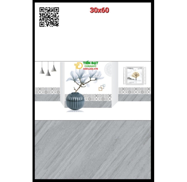 Đại Lý Gạch Ốp lát 30x60 Trắng Vân Mây Tại Q7 Q8 Giá Rẻ