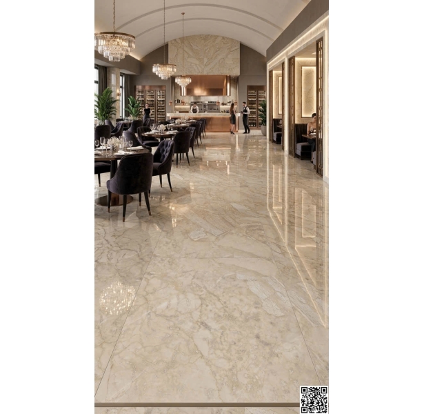 Gạch Ý Mỹ Cao Cấp 60x120 Vân Vàng Ốp Lát Nhà Hàng Quán Bar
